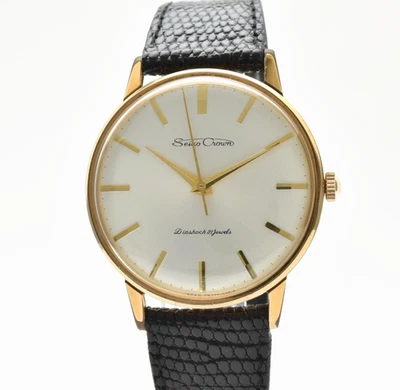 Vintage [Near MINT] SEIKO Crown J15003 Gold 21J Hand-Winding Men's Watch JAPAN - Image 1 of 4