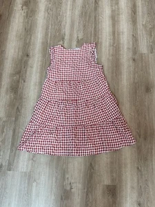 Kirundo Red White Gingham Sleeveless Tiered Midi Dress Size M 4th of July Style - Picture 1 of 15