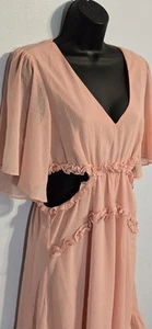 Vestido para mujer She + Sky corte melocotón con volantes talla mediana volantes festival - Imagen 1 de 11