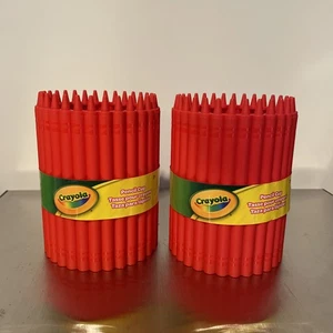 Crayola Pastello Tazza Matite/Organizer da Scrivania Rosso, Set di 2 (Nuovo) - Foto 1 di 4