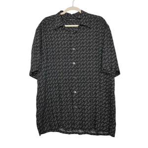 Camicia Vintage Axis Art Astratta Geometrica AOP Bottoni Rayon Grande Grunge Punk  - Foto 1 di 7