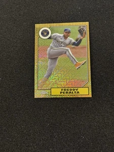 2022 Topps Series 2 Freddy Peralta 1987 Silver Pack Chrome Mojo #T87C-48 Brewers - Picture 1 of 2