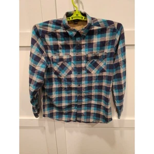 Royal Robbins Flannel Shirt Mens Large Blue Madras Plaid Long Sleeve Gorpcore - Picture 1 of 9