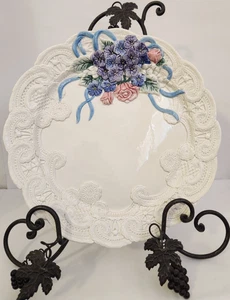 FITZ and FLOYD Victorian Lace Blue Hortensia In Relief 13” 1993 - Bild 1 von 12
