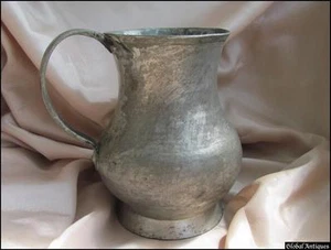 18C. ANTIQUE MASSIVE COPPER TINNED PITCHER JUG ISLAMIC OTTOMAN - Picture 1 of 7