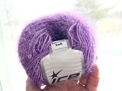 Sparkle Soft Lilac Purple  68619 Ice Metallic Lurex Nylon Eyelash Yarn 50gr 153y - Image 1 of 4