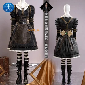 Alice: Madness Returns Black Alice Steamdress Game Cosplay Halloween Costume Set - Picture 1 of 24