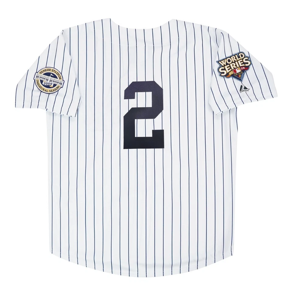 Derek Jeter 2009 New York Yankees World Series White Home Men's Jersey (S-3XL)