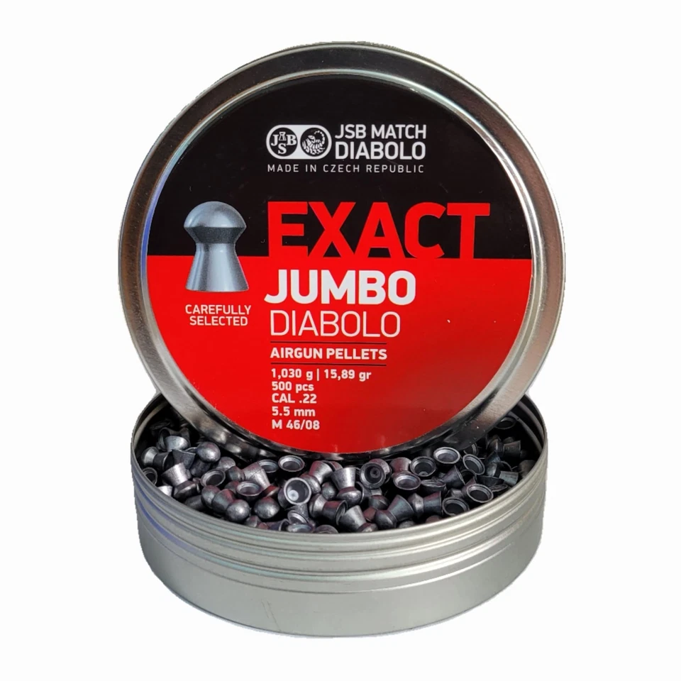 JSB Match Exact Jumbo Diabolo Pellets .22 Cal 15.89 Grains Domed 250ct