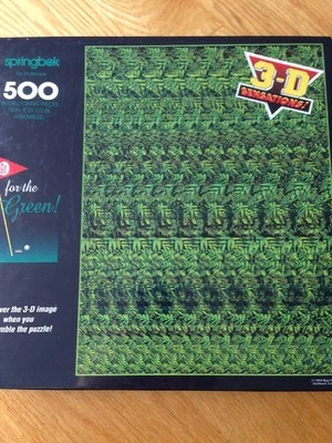 Springbok 3D 500 Pc Go for the Green Golf Puzzle / 1994 / New Hallmark / Sealed! - Image 1 of 4