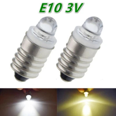 Warm/White DC 3V E10 LED Bulb Screw Lamp Replacement For Torch Flashlight Light - Image 1 of 4