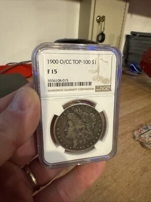Morgan Silver Dollar NGC F15 Overmint O/CC Mark Coin 1900 Carson City Collector - Image 1 of 4