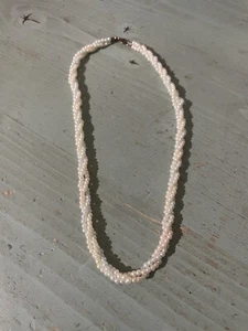 Collana intrecciata Perline bianco avorio 925 SILVER SURGICAL - Foto 1 di 5