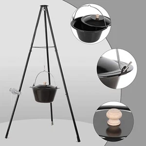 Ungarischer Gulaschkessel 10L Gusseisen, Feuertopf, Dreibein Dreifuss mit Topf - Bild 1 von 8