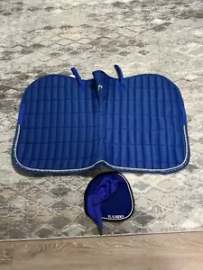 Horze All Purpose Saddle Pad and Rambo Ear Bonnet - Royal Blue - Picture 1 of 4