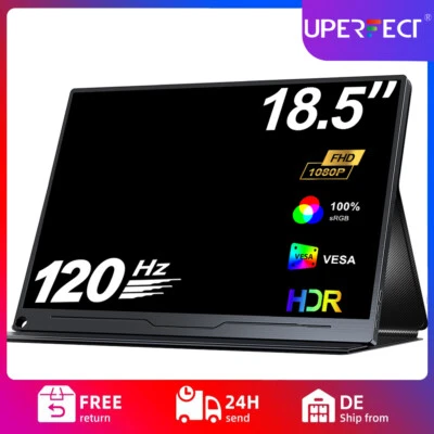 120Hz Portable Monitor, 18,5 Zoll Tragbarer Mobiler IPS Bildschirm 1920*1080 HDR - Bild 1 von 4