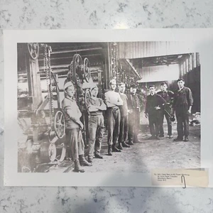 VTG 16x12 Print 1910 Mill Crew St Croix Paper Co Woodland Maine Paper Mill BN - Picture 1 of 4