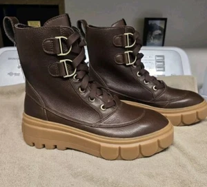 Sorel Women's Boot Caribou X Lace Waterproof Brown SIZE 9.5 Excellent - Picture 1 of 14