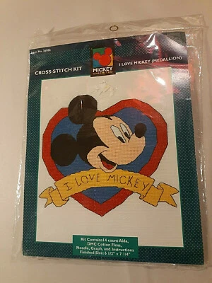 Mickey Mouse  Pluto HP Round Ornament Needlepoint Canvas 18 mesh Disney  - Image 1 of 4