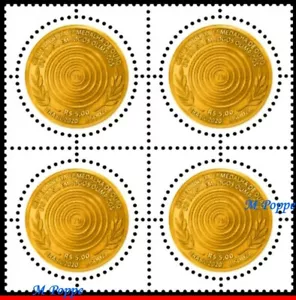 20-17 BRAZIL 2020 CENT. 1st GOLD MEDAL IN OLYMPIC GAMES, ROUND STAMP, BLOCK MNH - Picture 1 of 2