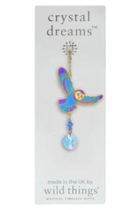 Wild Things Crystal Dreams Owl in Flight Moonlight Sun Catcher - Imagen 1 de 2