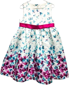 Gymboree "Family Brunch" gefüttert Blumendruck Duppioni ärmelloses Kleid, Mädchen 5T - Bild 1 von 4