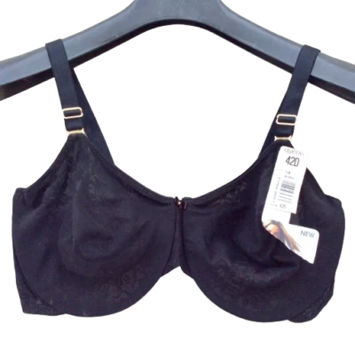 42D Lilyette Black Lace Discontinued Underwire NWT Bra NEW Vintage Seamless HTF - Image 1 of 2
