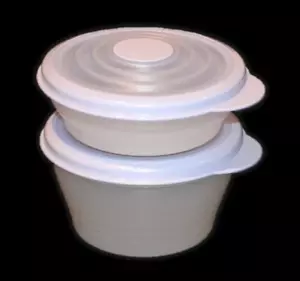 Tupperware Mini Juego de 2 Contenedores Redondos 1 y 2 Tazas Arándano Púrpura - Imagen 1 de 2