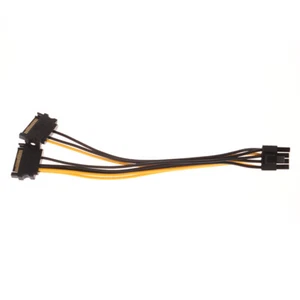 1PC Dual SATA Male To PCIe 8Pin Male PCI Express PCI-E Video Card Splitter _wa - Photo 1/10