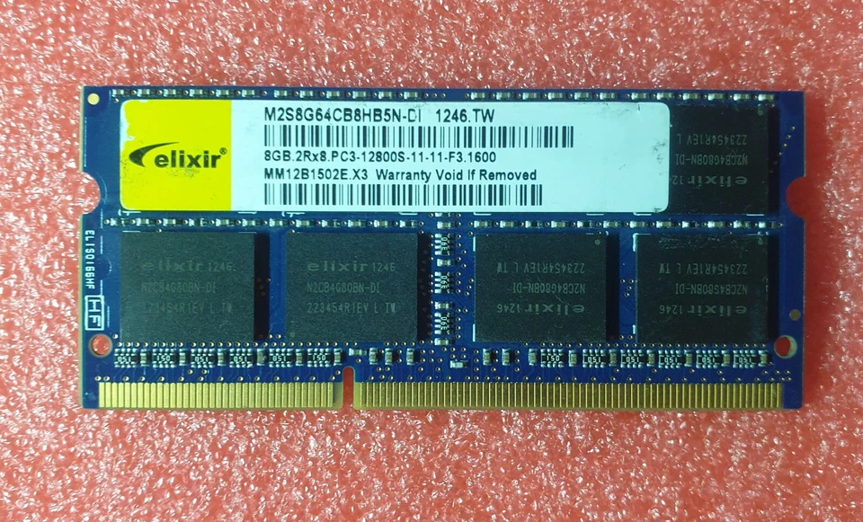 ELIXIR PC3 12800 8GB 1X8GB M2S8G64CB8HB5N-DI 1600MHZ 1.5V Ram memory laptop  - Image 1 of 1