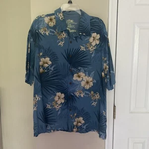Jamaica Jaxx 100% Silk Relax Hawaiian Pin Up Stitched Camp Collar Shirt Mens XL - Picture 1 of 6