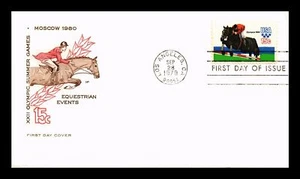 US COVER SUMMER OLYMPICS MOSCOW EQUESTRIAN EVENTS FDC HF CACHET - Picture 1 of 2