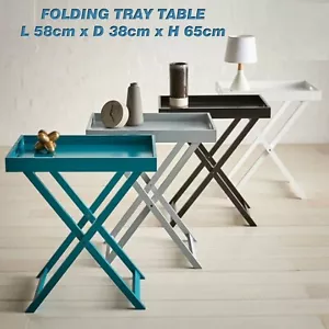 Timber Butler Folding Tray Table Tables L 58cm x D 38cm x H 65cm - Picture 1 of 7