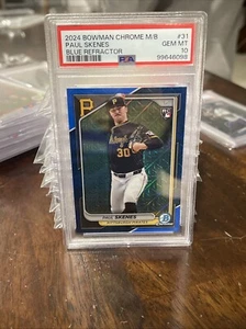 2024 Bowman Chrome PAUL SKENES RC Blue Refractor SSP /150 PSA 10💎 Pop 2!! - Bild 1 von 3
