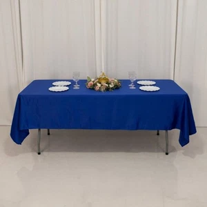 ROYAL BLUE 60x102" RECTANGLE Lamour Satin TABLECLOTH Wedding Party Home Banquet - Picture 1 of 8
