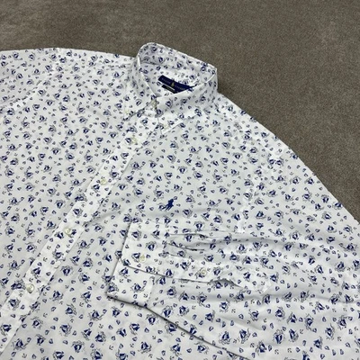 Ralph Lauren Shirt Mens XL Button Down Long Sleeve AOP Sail Boats Stretch - Image 1 of 4