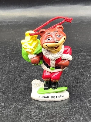 Vintage 90s Golden Crisp Cereal Sugar Bear Promotional PVC Christmas Ornament - Image 1 of 4