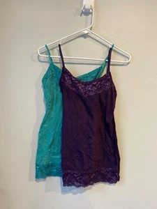Maurices Purple and Teal Lace Layering Camisole Set Y2K Style Size S - Imagen 1 de 11