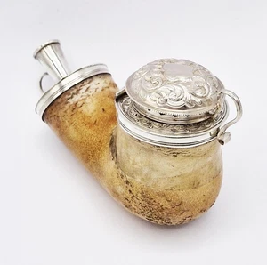 EDLE VIKTORIANISCHE STERLINGSILBER MONTIERTE MEERSCHAUMPFEIFENSCHALE London 1849 - Bild 1 von 13