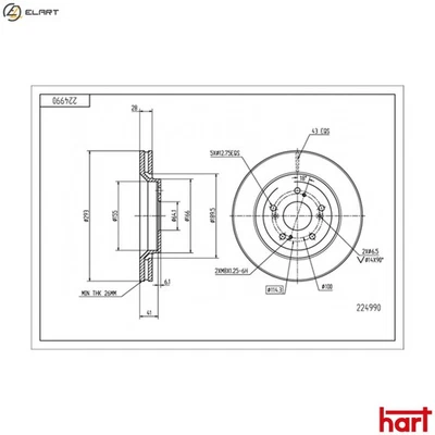 2x BRAKE DISC 224 990 FOR HONDA CR-V/III/IV CROSSTOUR K24A1/1K24AK24Z1 2.4L 4cyl - Image 1 of 4