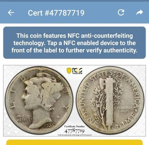 1926-S 10c Mercury Dime PCGS G06 Gold Shield Low Mintage Of 1,520,000 - Picture 1 of 3