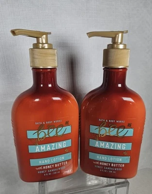 Bath & Body Works BEE AMAZING Lotion  Honey Butter Sandalwood 8 oz LOT OF 2  - Image 1 of 2