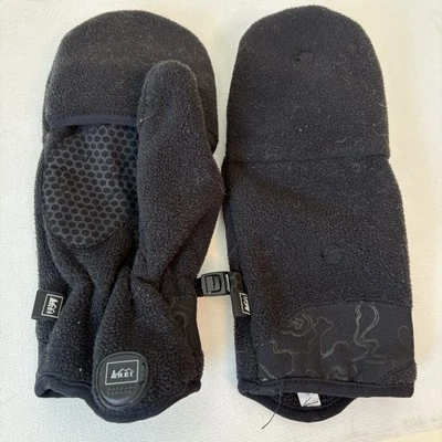 Guantes REI Convertibles Termo Polar Sin Dedos Mitones Unisex Pequeños Negros Foto 1 de 4