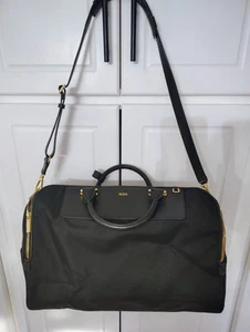 Tumi Black Nylon & Leather Adjustable Strap Gold Hardware Carry-On Duffel Bag - Picture 1 of 5
