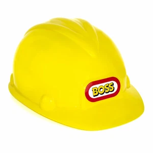 Yellow Boss Construction Hard Hat Builder Kids Play Fancy Dress - Picture 1 of 3