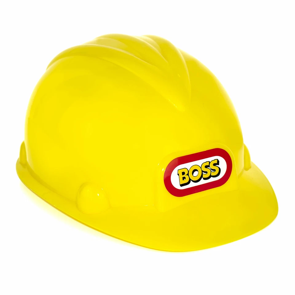 THE GLOWHOUSE Yellow Boss Construction Hard Hat Builder Kids Play Fancy Dress