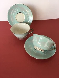 2 Vintage Nancy Prentiss Foxhall Cups and Saucers USA c1960s - Picture 1 of 10