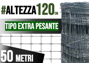 RETE PASTORALE EXTRA/PESANTE 120CM 50MT PER RECINZIONI PASTORIZIA ANIMALI - Foto 1 di 6