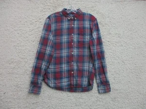 Joes Button Up Shirt Small Adult Blue Red Plaid Long Sleeve Pocket Logo Womens S - Picture 1 of 7