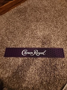 Crown Royal Bar Rail Mat Purple with White Lettering Nice Beer Coaster - Picture 1 of 1